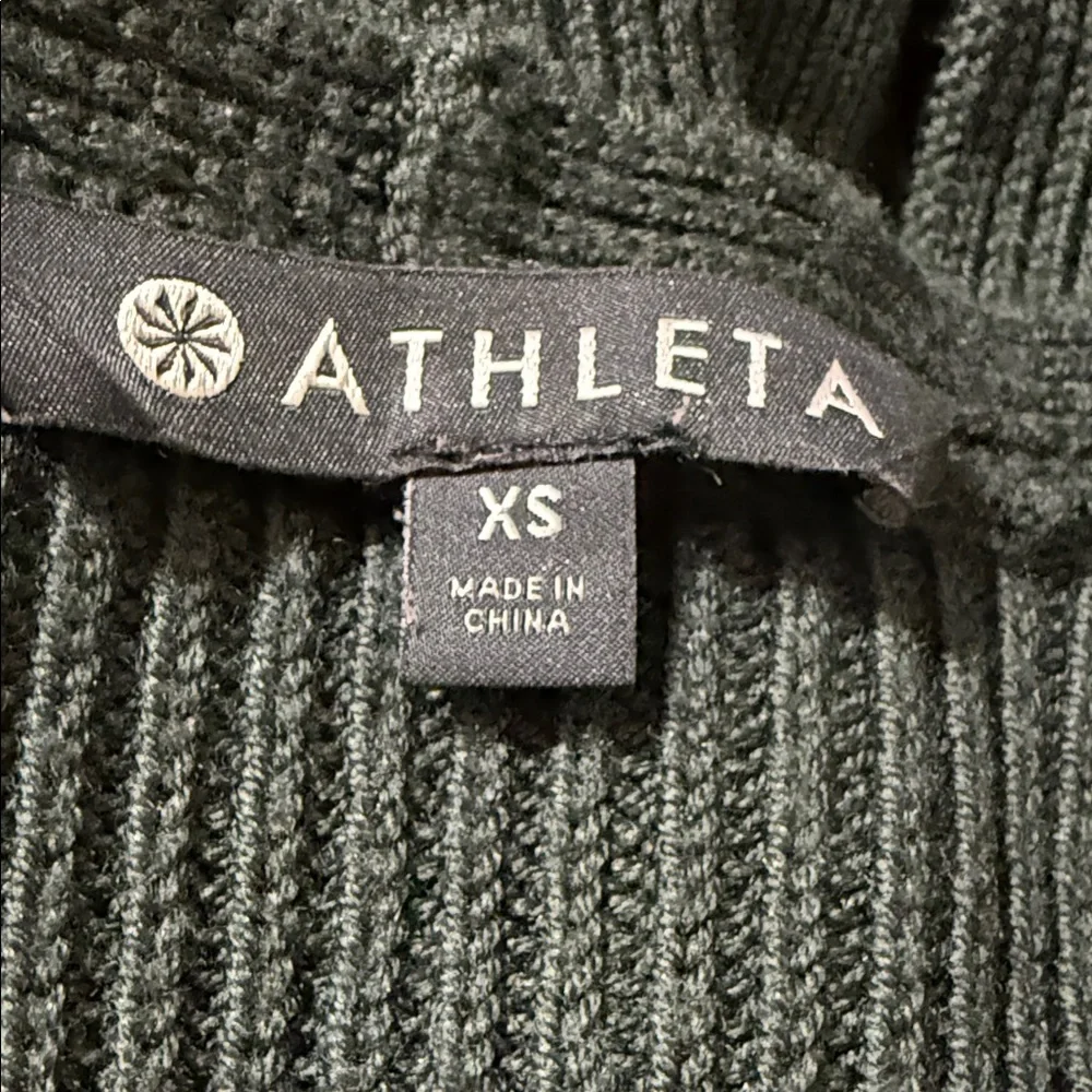 Athleta Forest Green Switchback Pullover Sweater Women’s XS Oversized Wool Blend